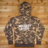 Camo Zip Up Hoodie back Whiskey river saloon Zip Up Hoodie in military color