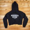 WRS Black Cropped Hoodie in black color on a table