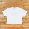 White Crew Tee back A WRS Crop Tee - White with the words whiskey river on it.